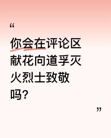 请停留三秒钟，在评论区献上一朵鲜花，向四川道孚灭火牺牲的15名烈士致敬。他们赴汤
