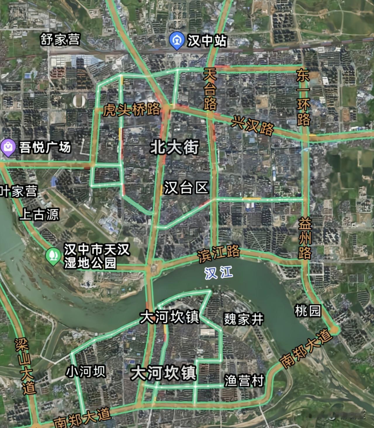 感觉大河坎就是一座缩小版的汉中，要说汉中人口最密集的地方，应该就在这张地图里了。