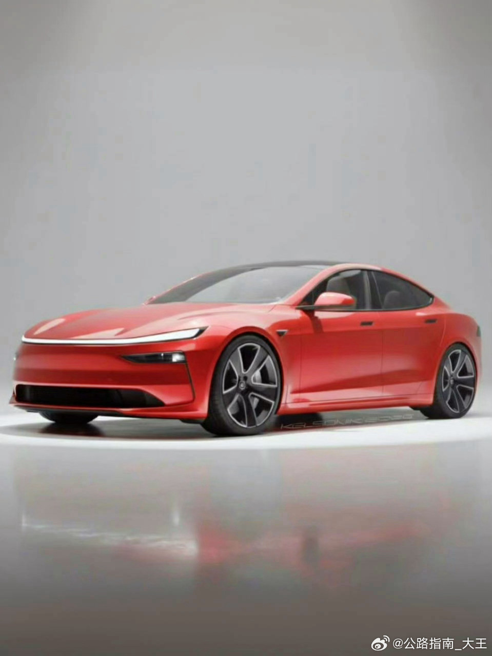 新款特斯拉ModelS渲染图车尾是好看的，前脸没有老款有特点你们觉得怎么样大v