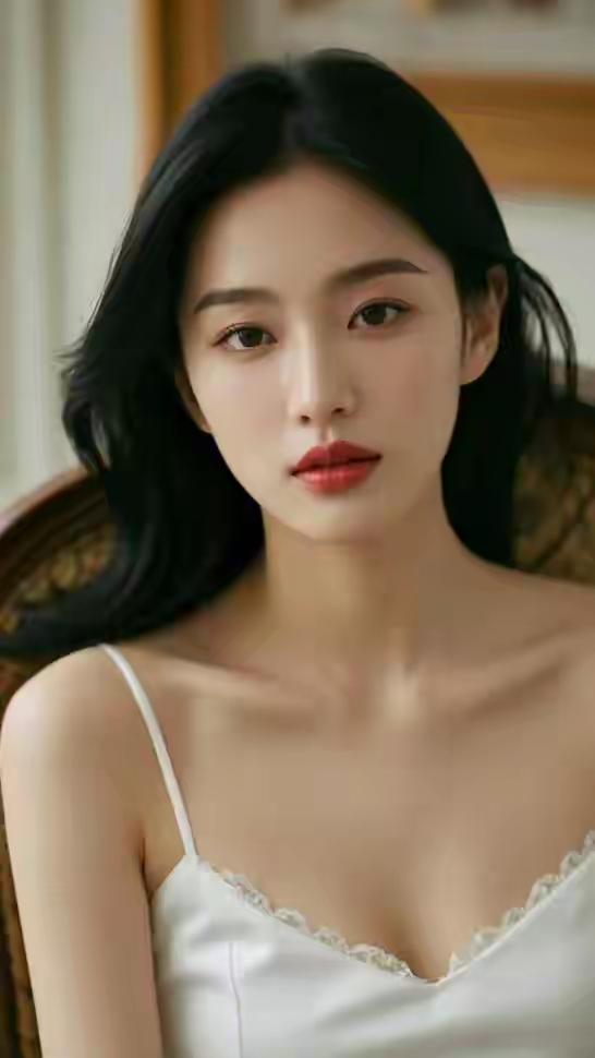 温柔甜美的白裙少女，静谧的午后时光。