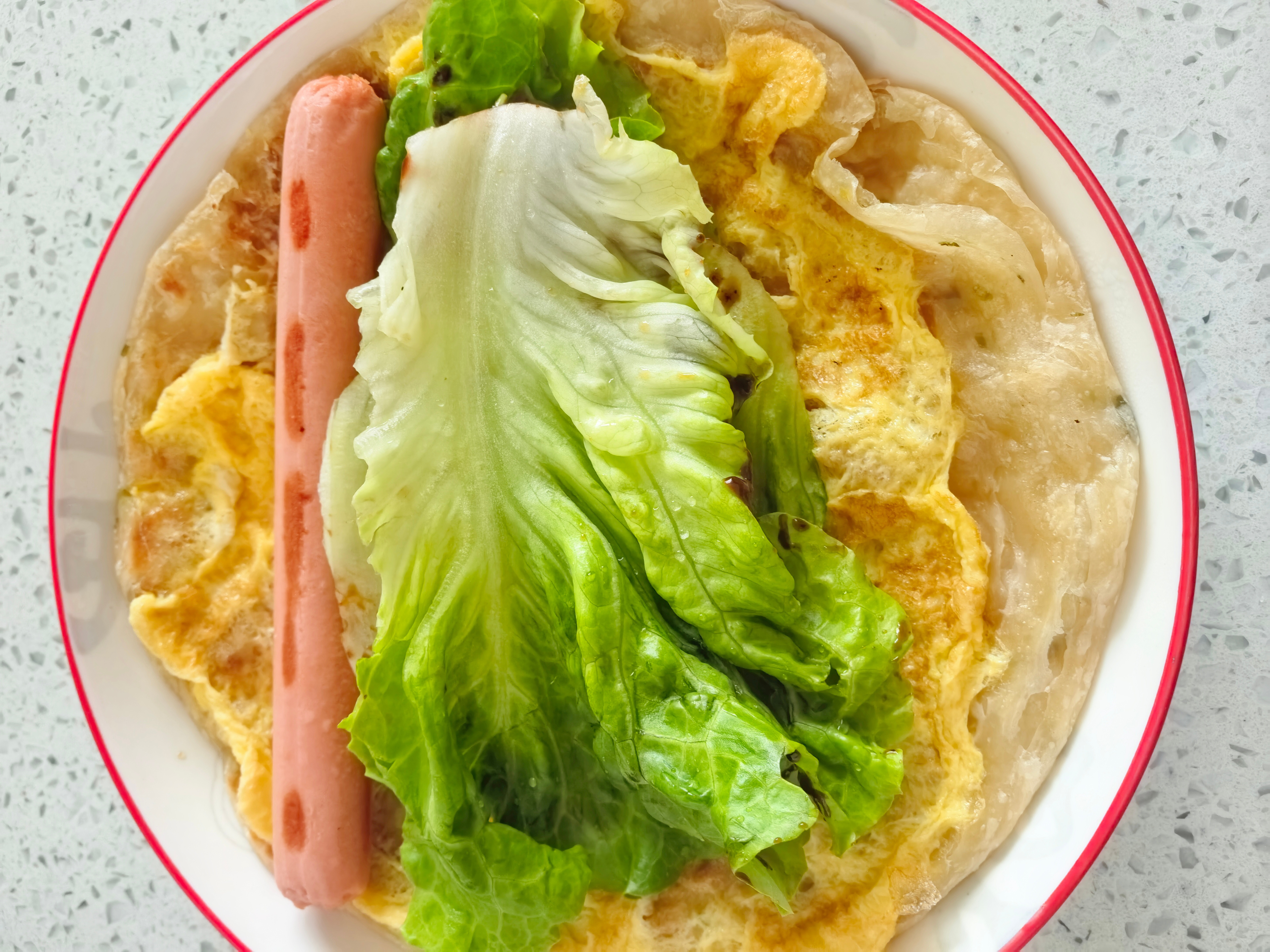 今日份早餐来份制作快捷方便的手抓饼吃～