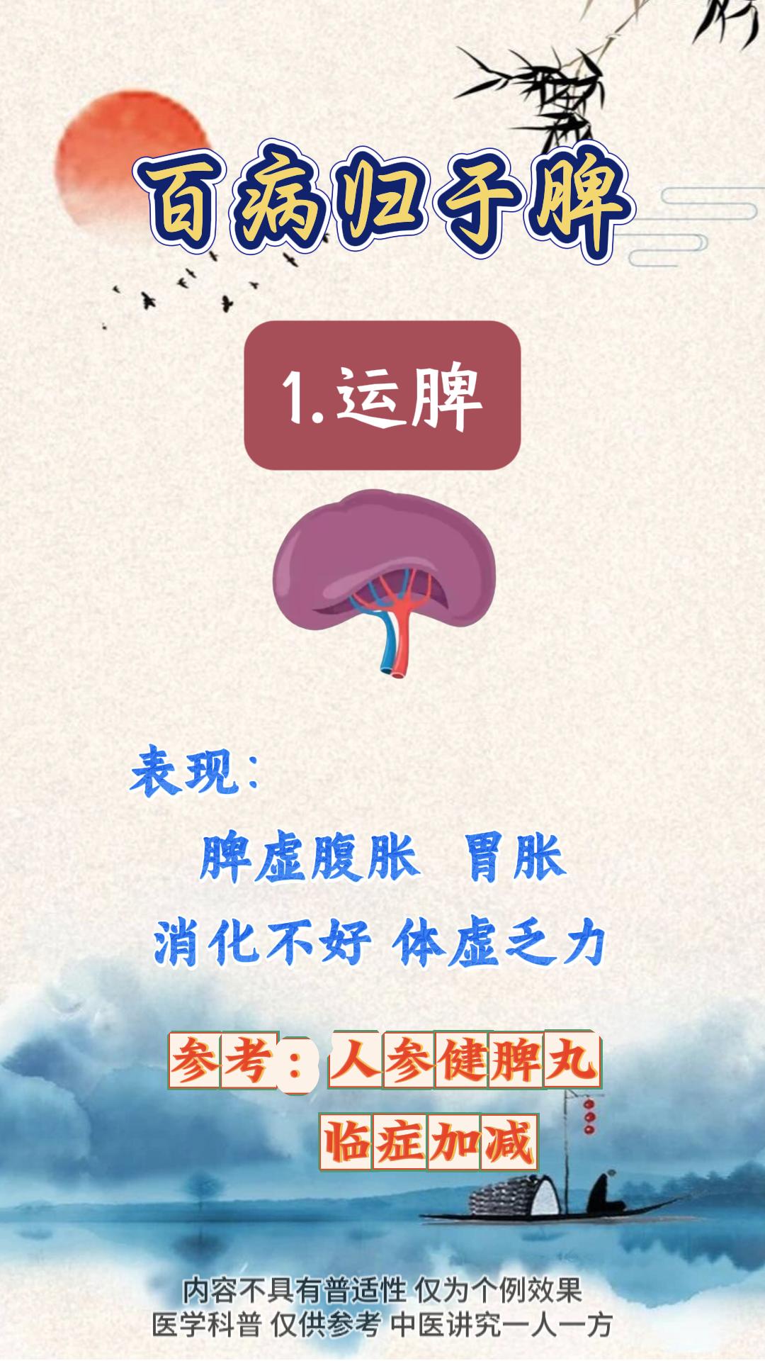 百病归于脾，4种中成药，运脾升脾温脾补脾。