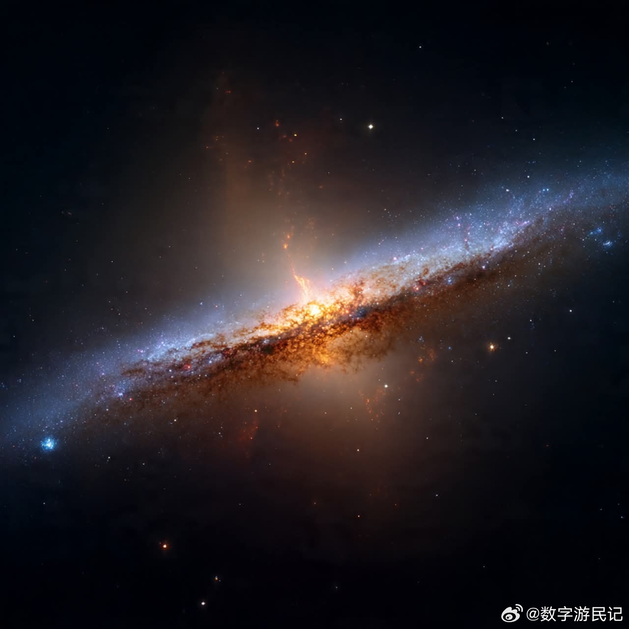 螺旋星系M83，在1500万光年外闪耀光芒！它是一个位于长蛇座的条状螺旋星