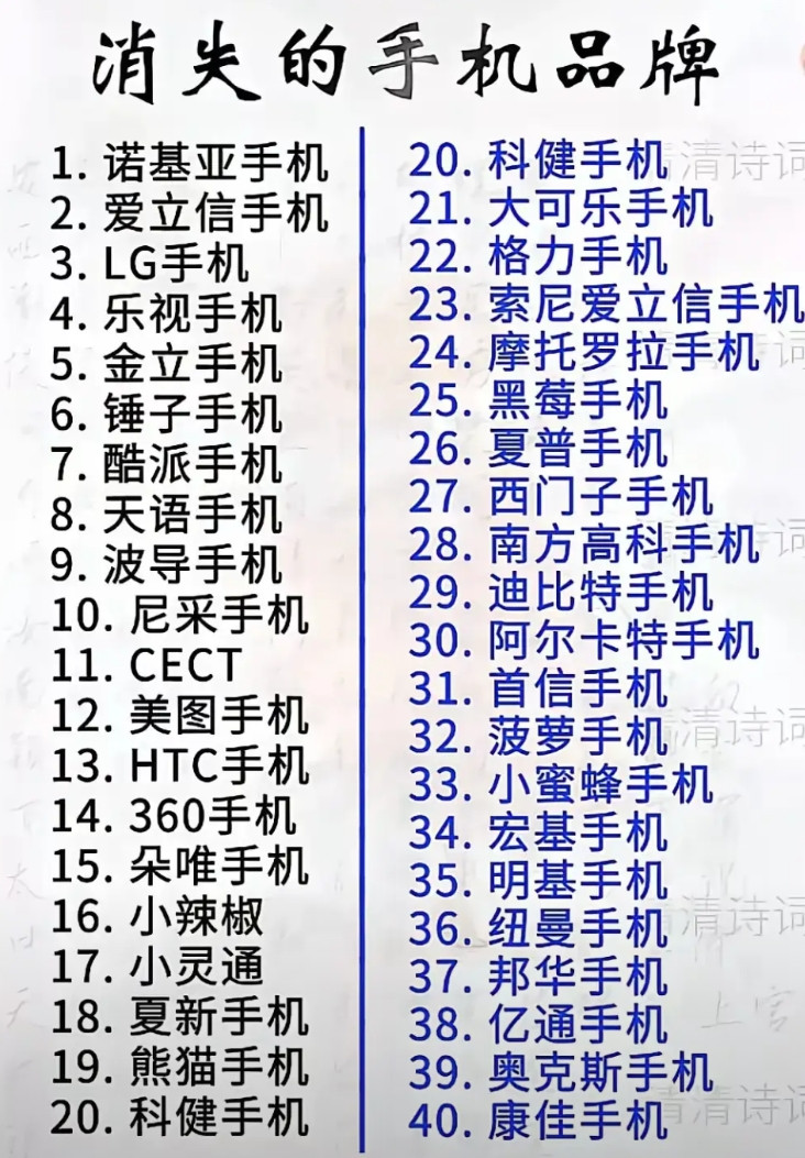 知道15个己经消失的手机的人，用过里面品牌的手机证明你己老了，象波导手机当年号称