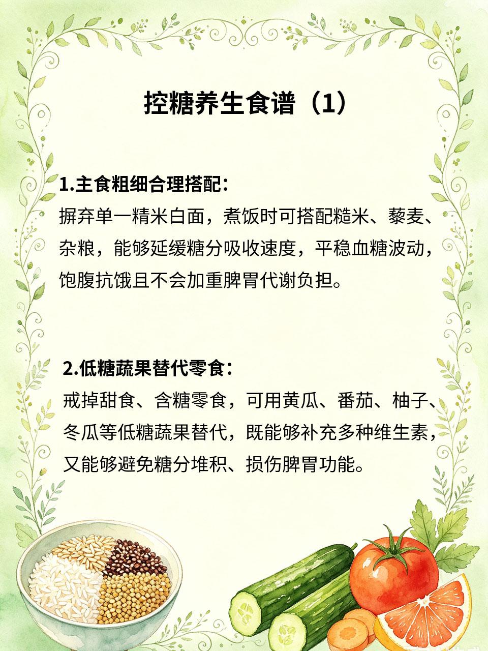 控糖养生食谱，解馋不伤脾胃长期高糖饮食🍬容易损伤脾胃🥣、堆积湿气☁️、升高