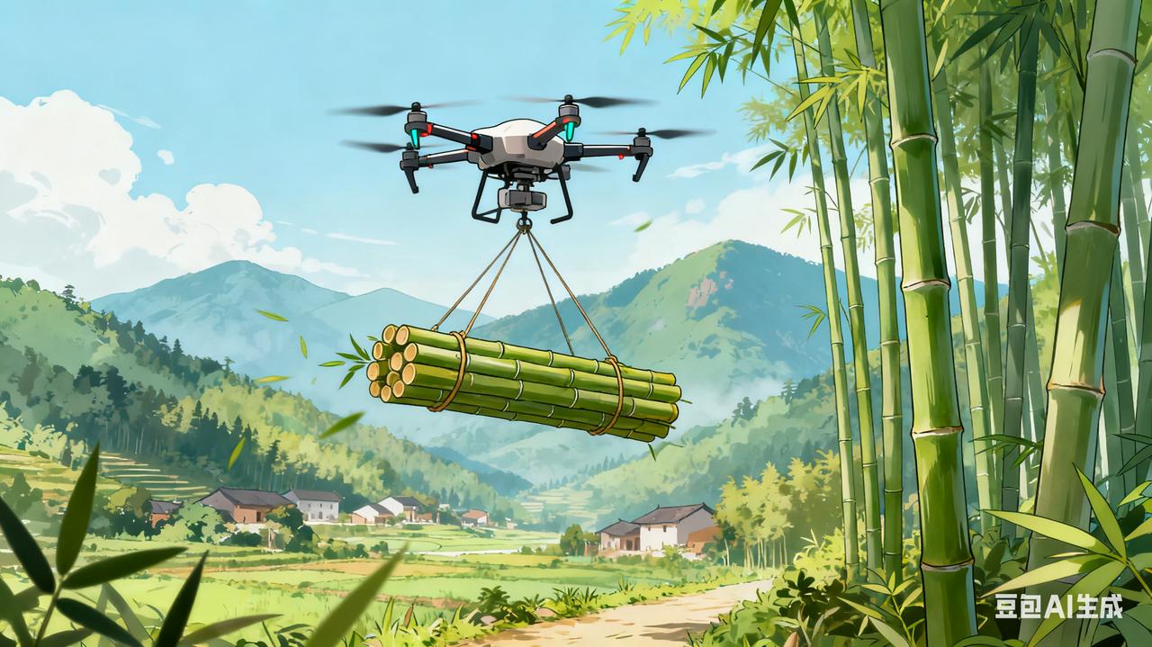 四川乐山一00后小伙一个月挣了4万，因为他突发奇想，用无人机在农村帮忙运竹子，没
