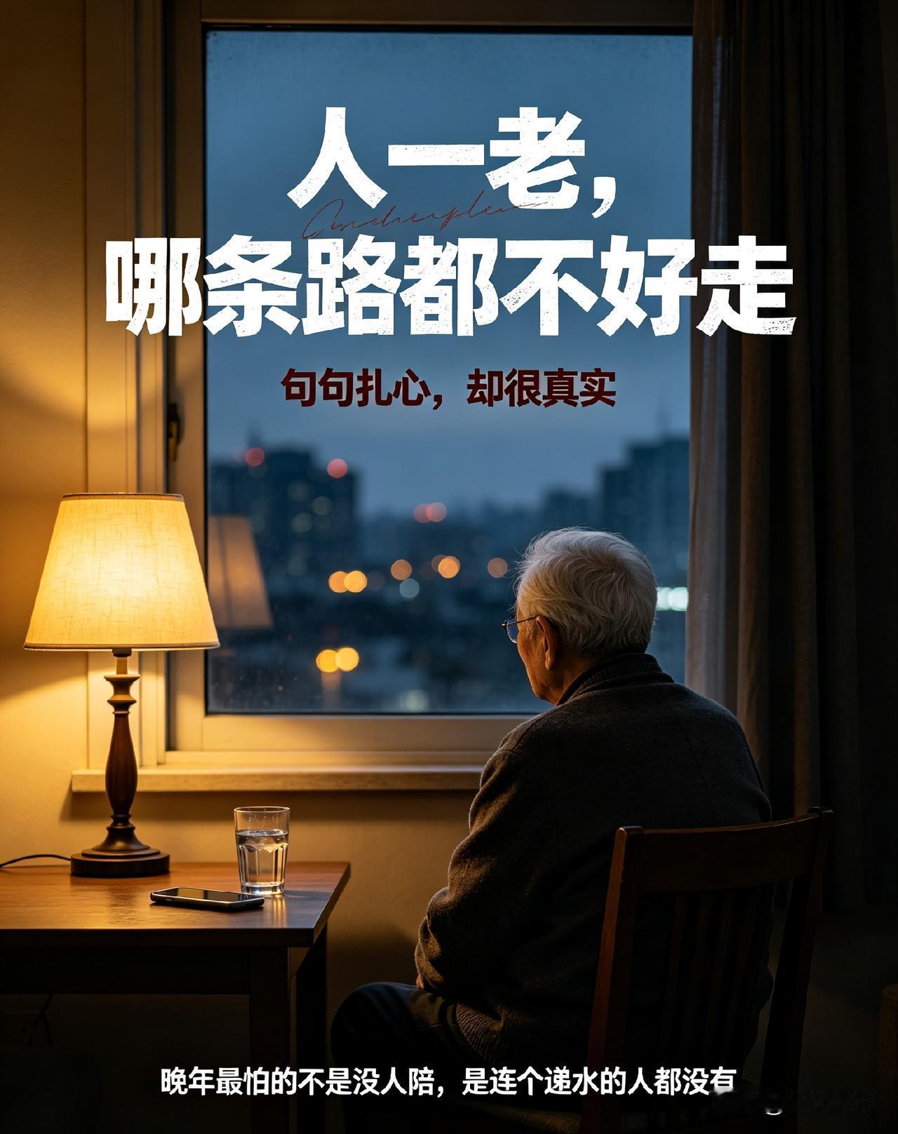 人一老，真的没有一条路好走😭句句戳心越到中年越懂一句话：人老了，真的哪