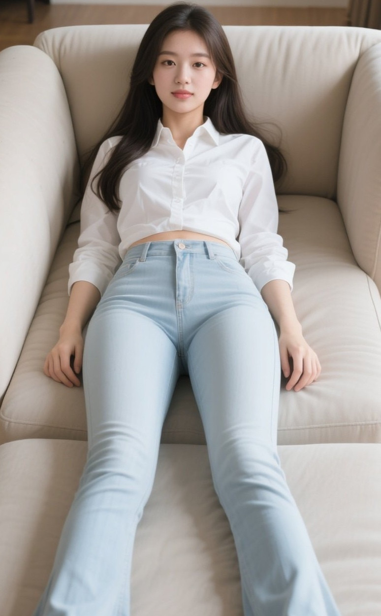 优雅女神斜倚软榻包臀短裙暗藏春色