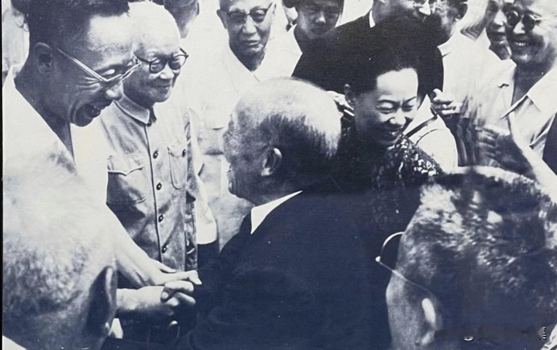 1965年7月，前国民政府“代总统”李宗仁回到大陆，图为在机场和中国最后一位皇帝