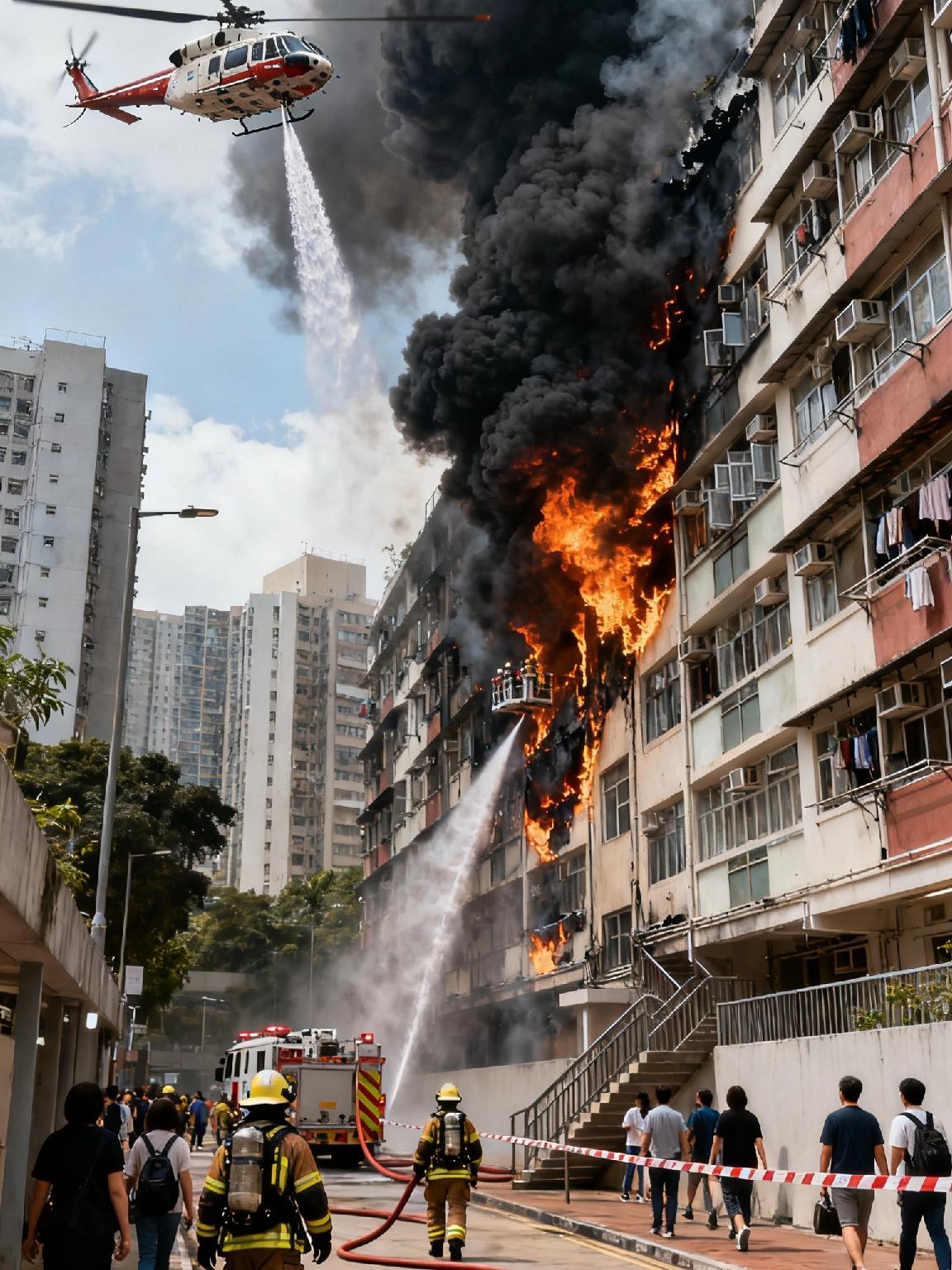 香港高楼火灾中，生还者多靠选对逃生方向！高楼起火是向上跑还是向下跑呢？核心是看起
