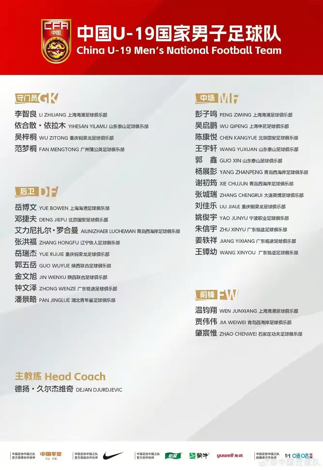 为备战2027亚足联U20亚洲杯，中国U‑19国家男子足球队将于2026年9月2