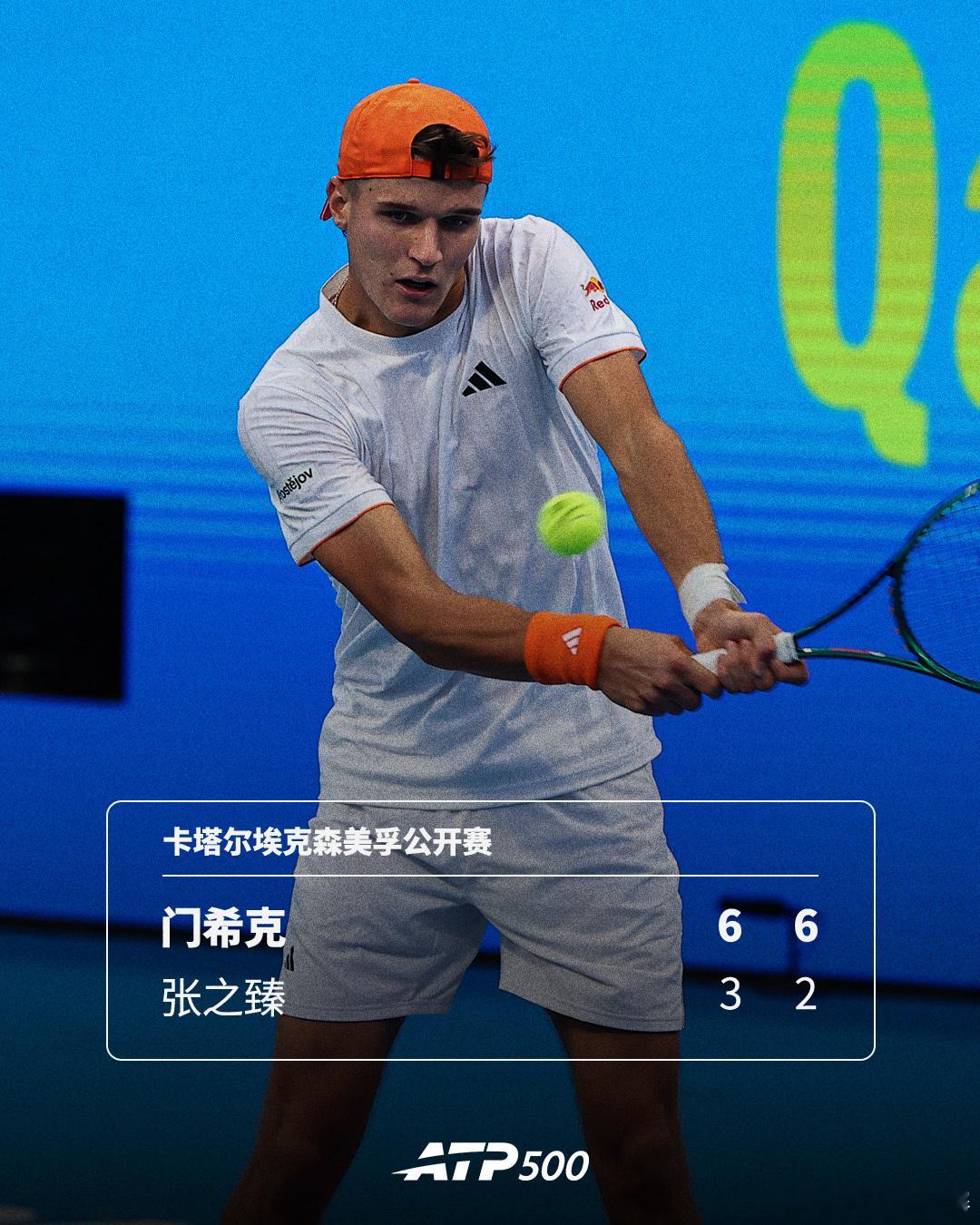 张之臻无缘八强ATP500卡塔尔埃克森美孚公开赛第二轮，6号种子门希克以6-3