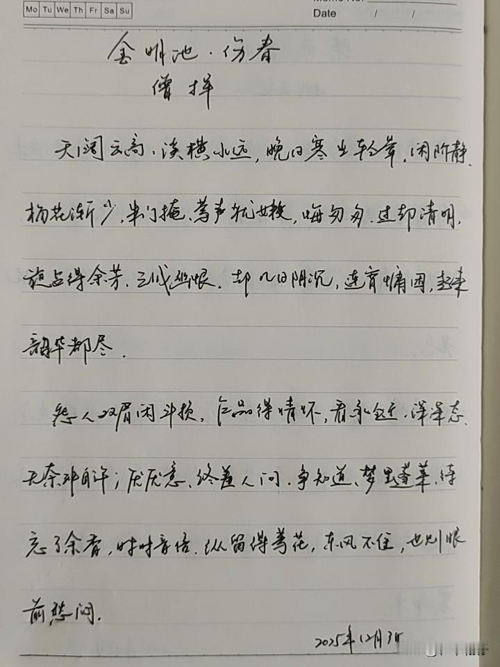 抄书第1019天（2025年12月3日）静心✔戒浮躁，一笔一划。
