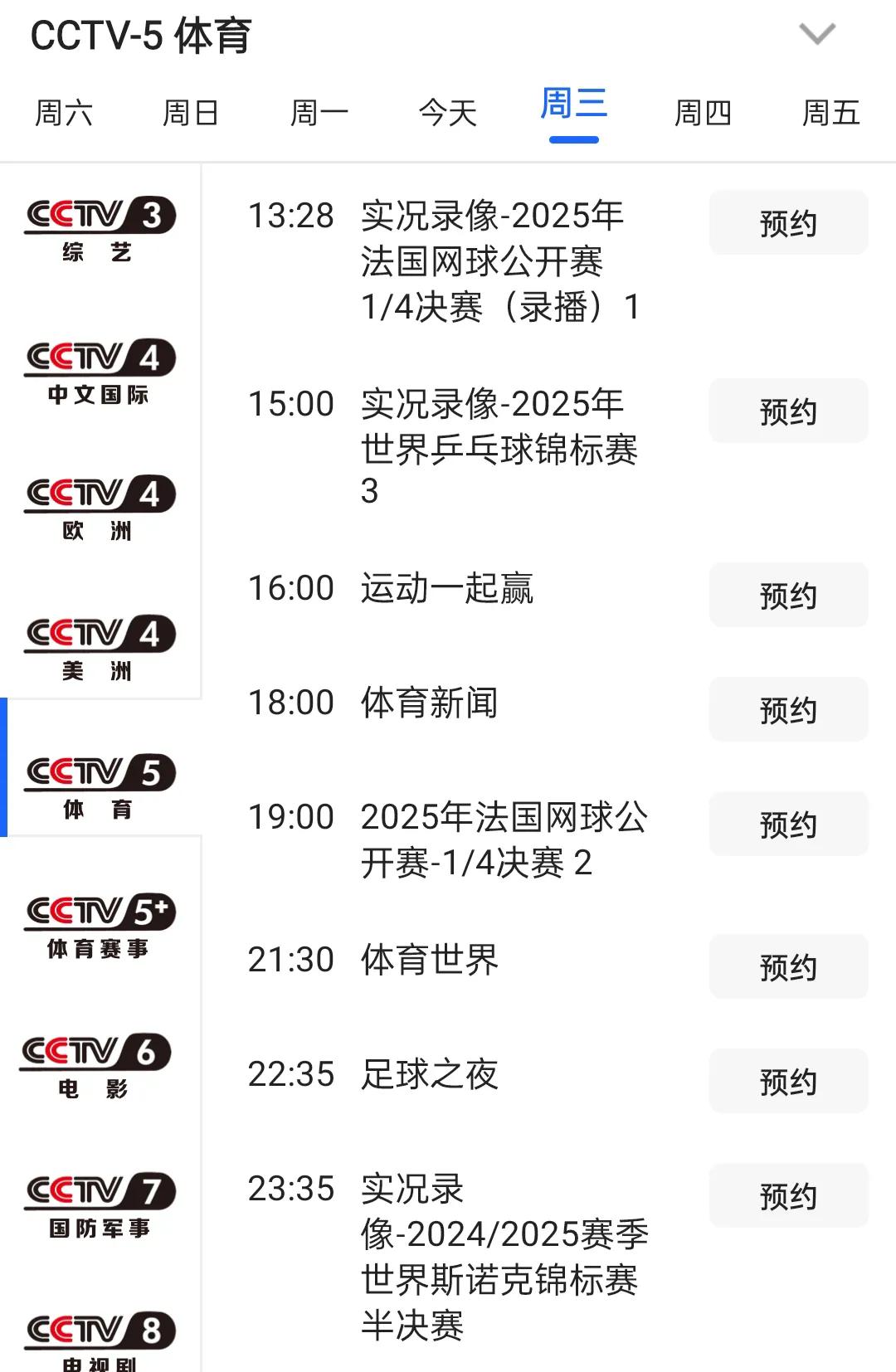 女排世联赛北京站在即，央五，央五+，都没有直播计划，在同一时段，央五安排的