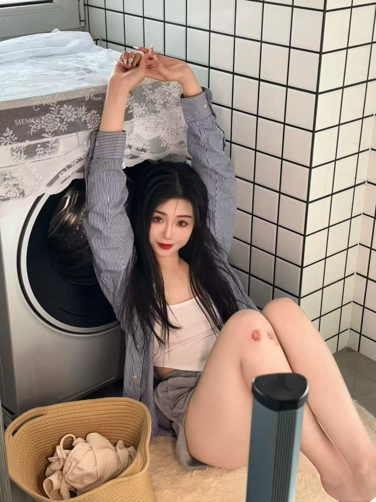 人像摄影原来洗衣机这么好拍啊～好美呀～