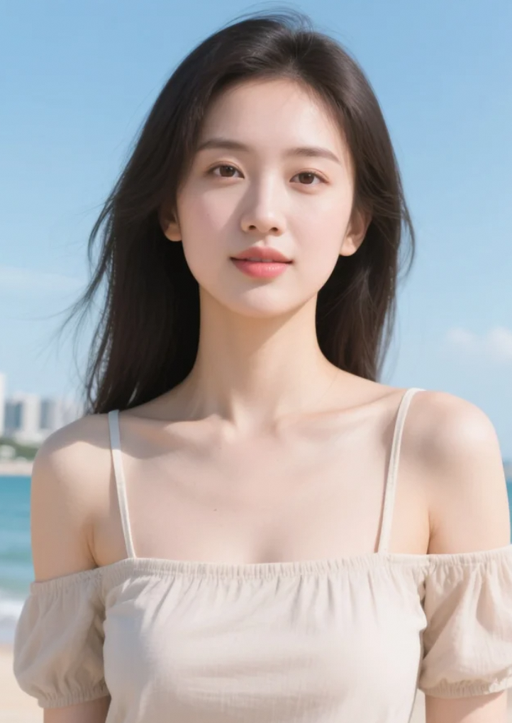 绿意盎然背景里，清新脱俗小仙女。