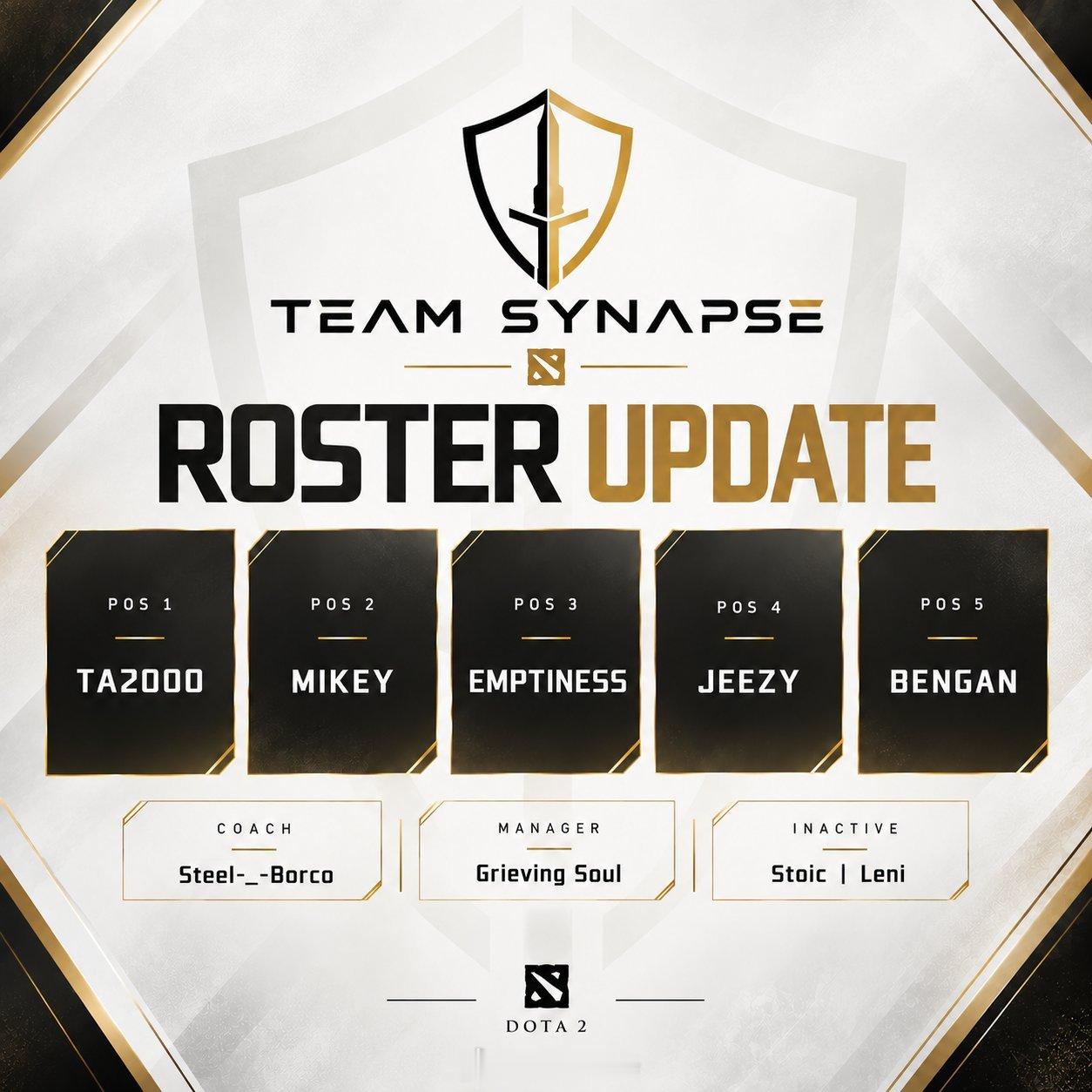 DOTA2转会动态：土耳其战队TeamSynapse再次做出人员变动，TA20