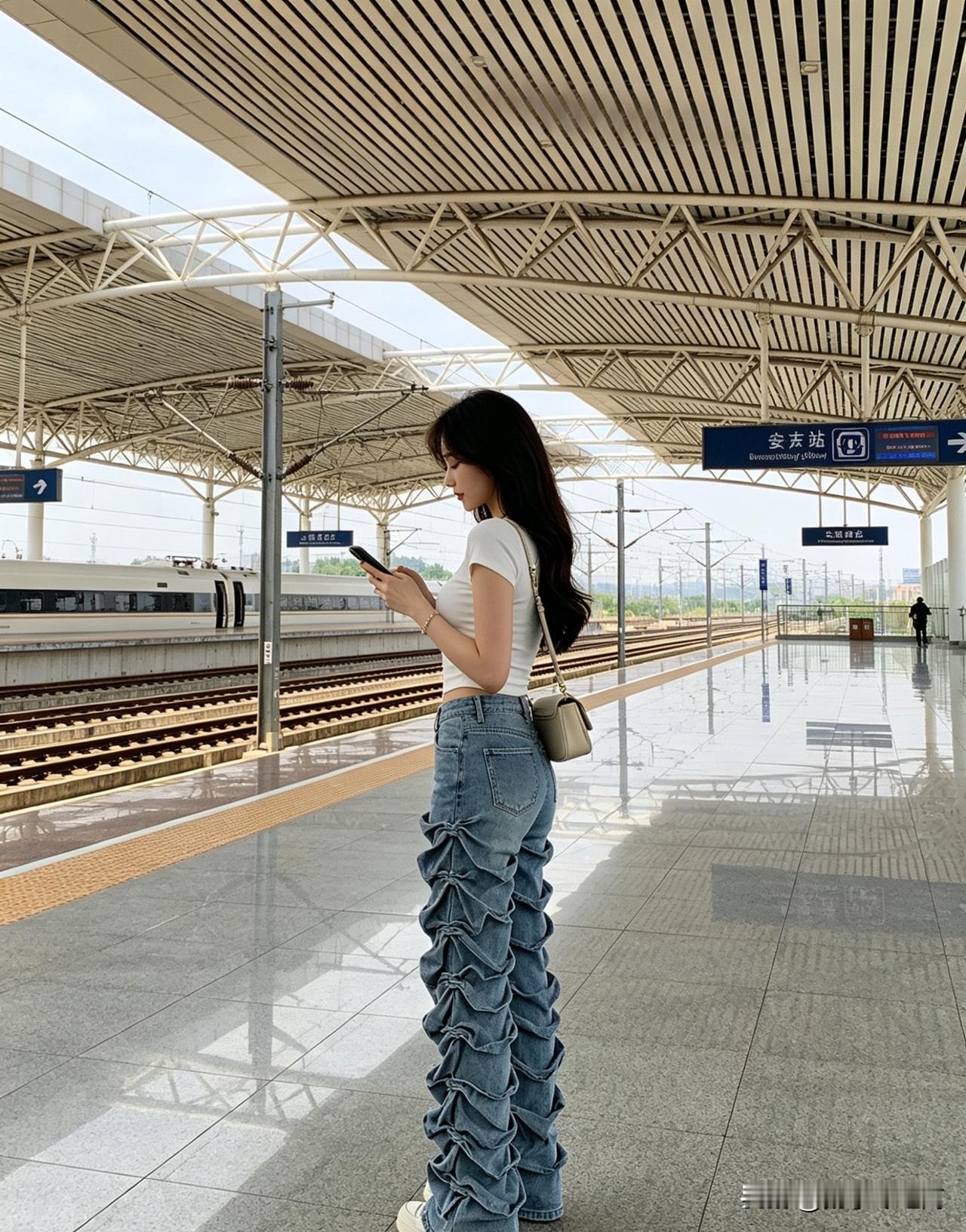 越是身材好的美女，穿牛仔裤，裤子越是褶皱多，越显得苗条，这是什么原理？