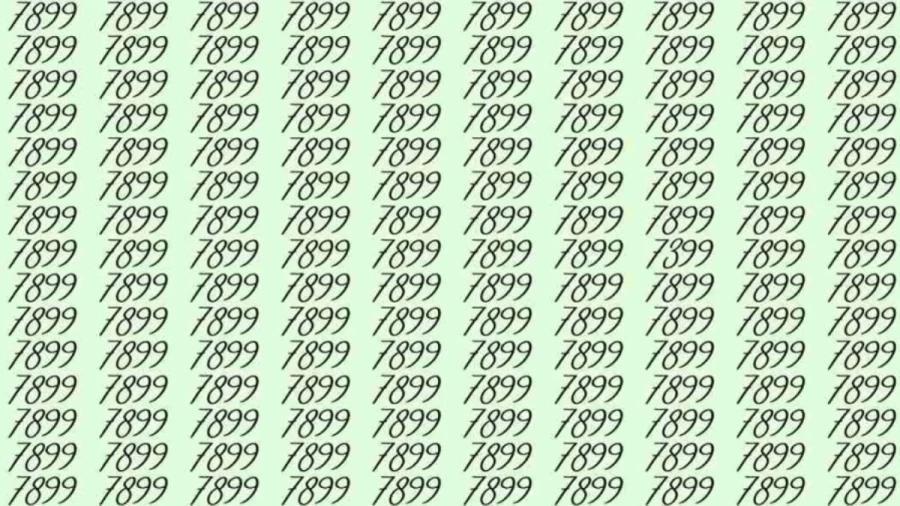 这是一道极具挑战性的找不同题目。画面中满是重复的数字“7899”，然而，其中巧