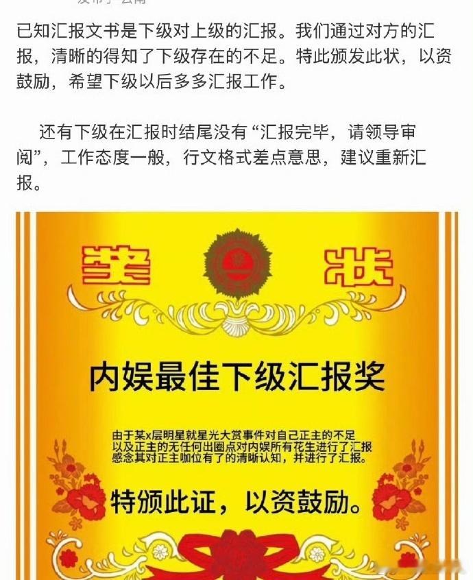 陈都灵粉丝做的奖状