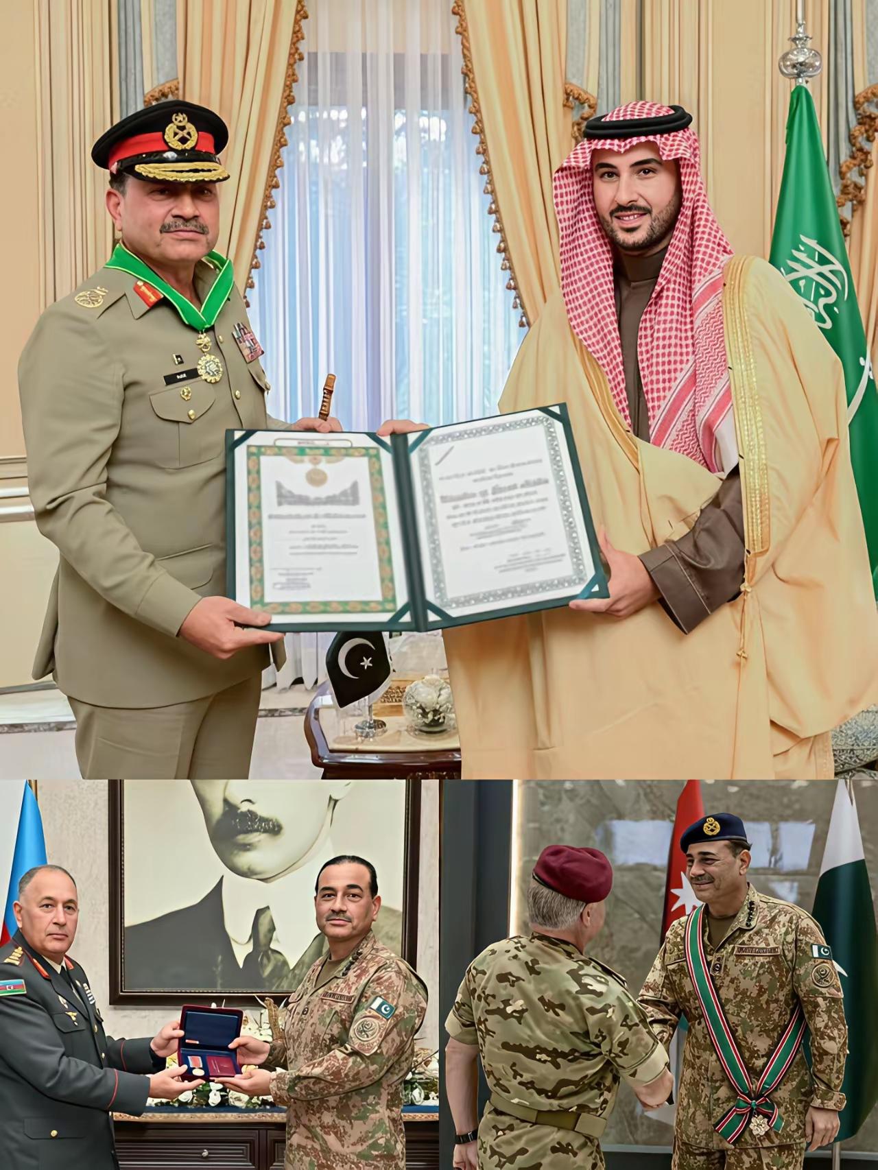 中东地区新的扛把子-巴基斯坦！巴基斯坦元帅穆尼尔元帅现在太忙了，沙特授勋，阿塞拜