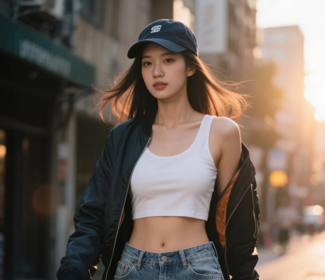 夹克配牛仔裤=酷妹专属穿搭，她穿出了大片感