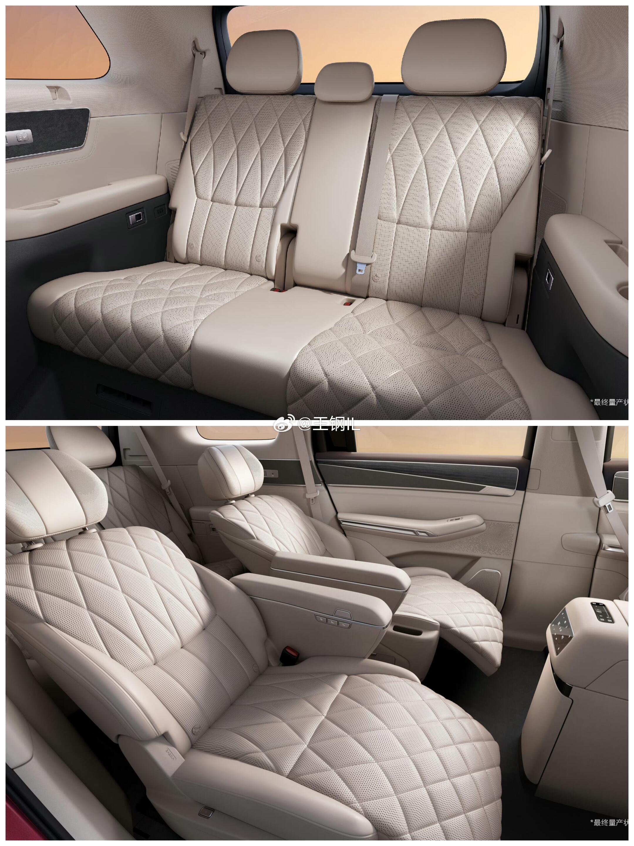 比亚迪大唐内饰，三块屏有五座和六座版本，二排前排座椅带小桌板，旗舰SUV必备电