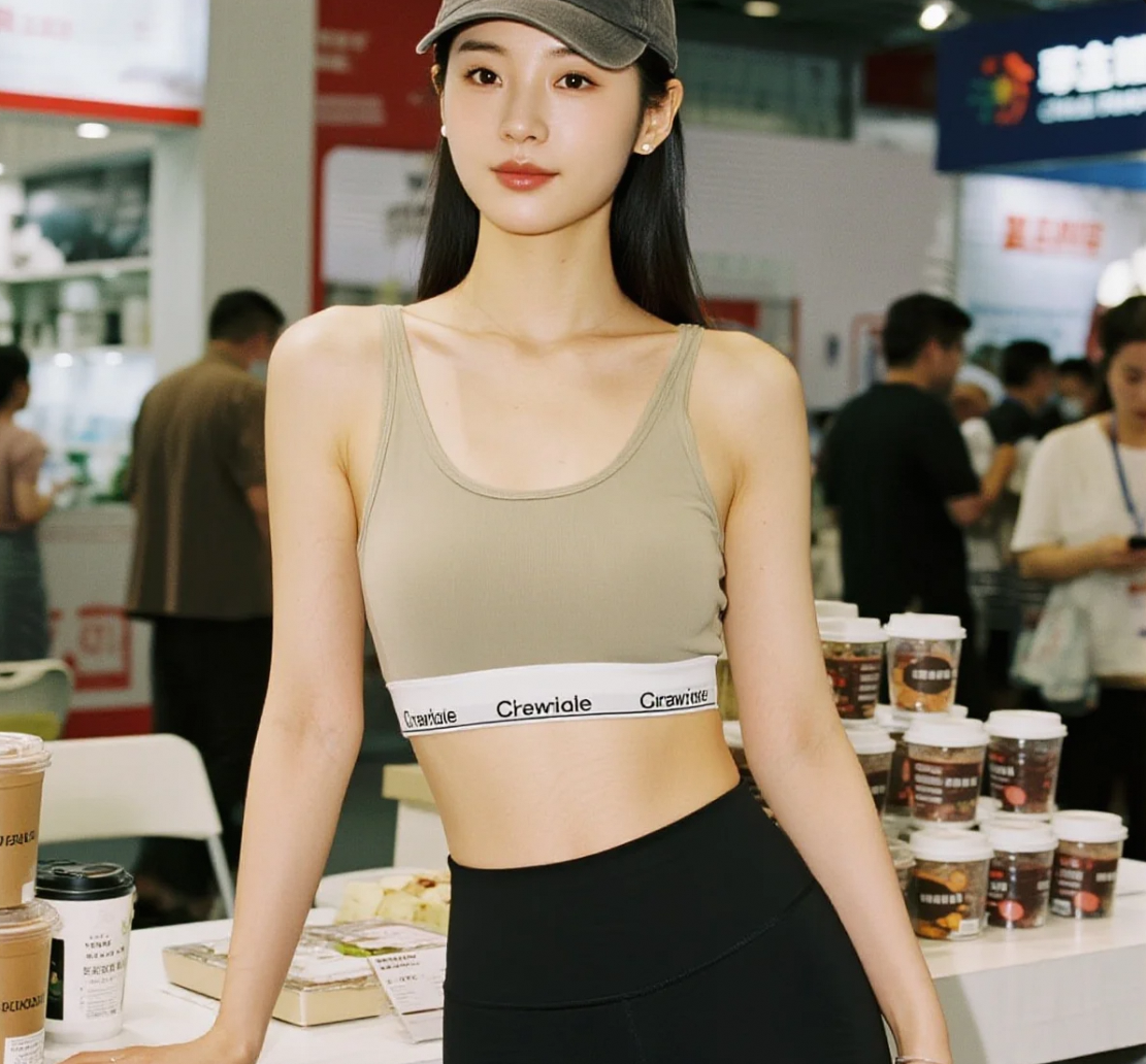 「当模特遇见拉花艺术：咖啡展上的动态美学呈现」