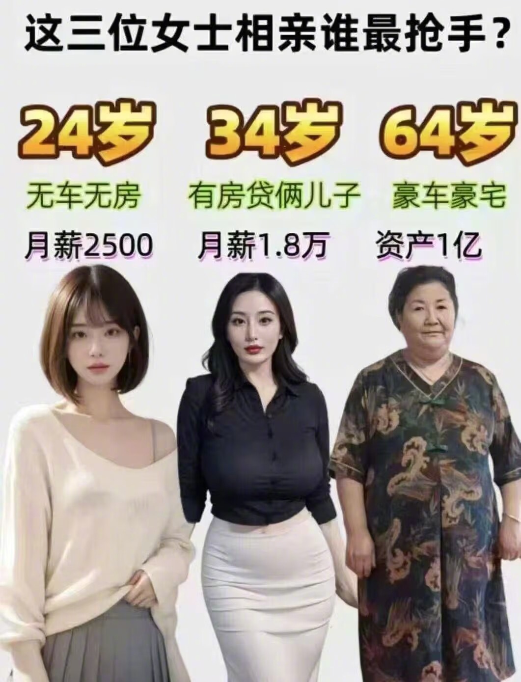 这三位女生相亲谁最抢手？