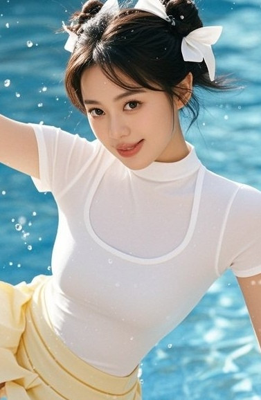 清凉夏日！娇俏佳人水中尽显妖娆