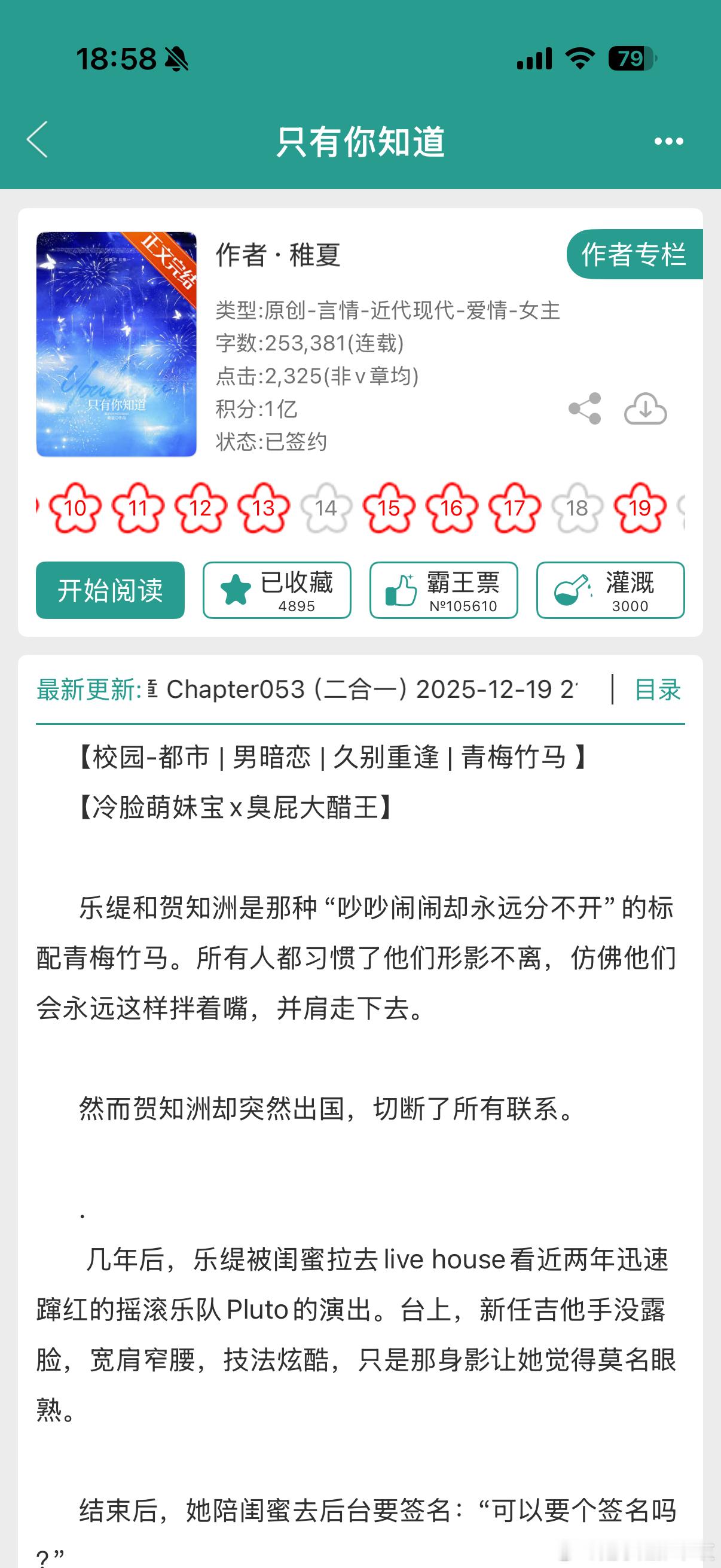 《只有你知道》by稚夏久别重逢/青梅竹马/追妻/正文完结书龄十年，强推这本媲美《