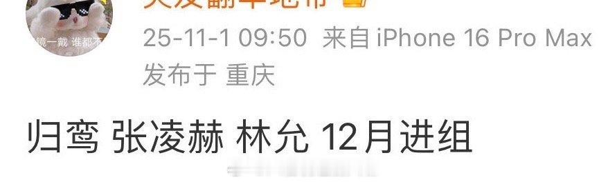 网传张凌赫林允将进组归鸾张凌赫的一番剧《归鸾》又有新消息了啊，网传新剧将在年底