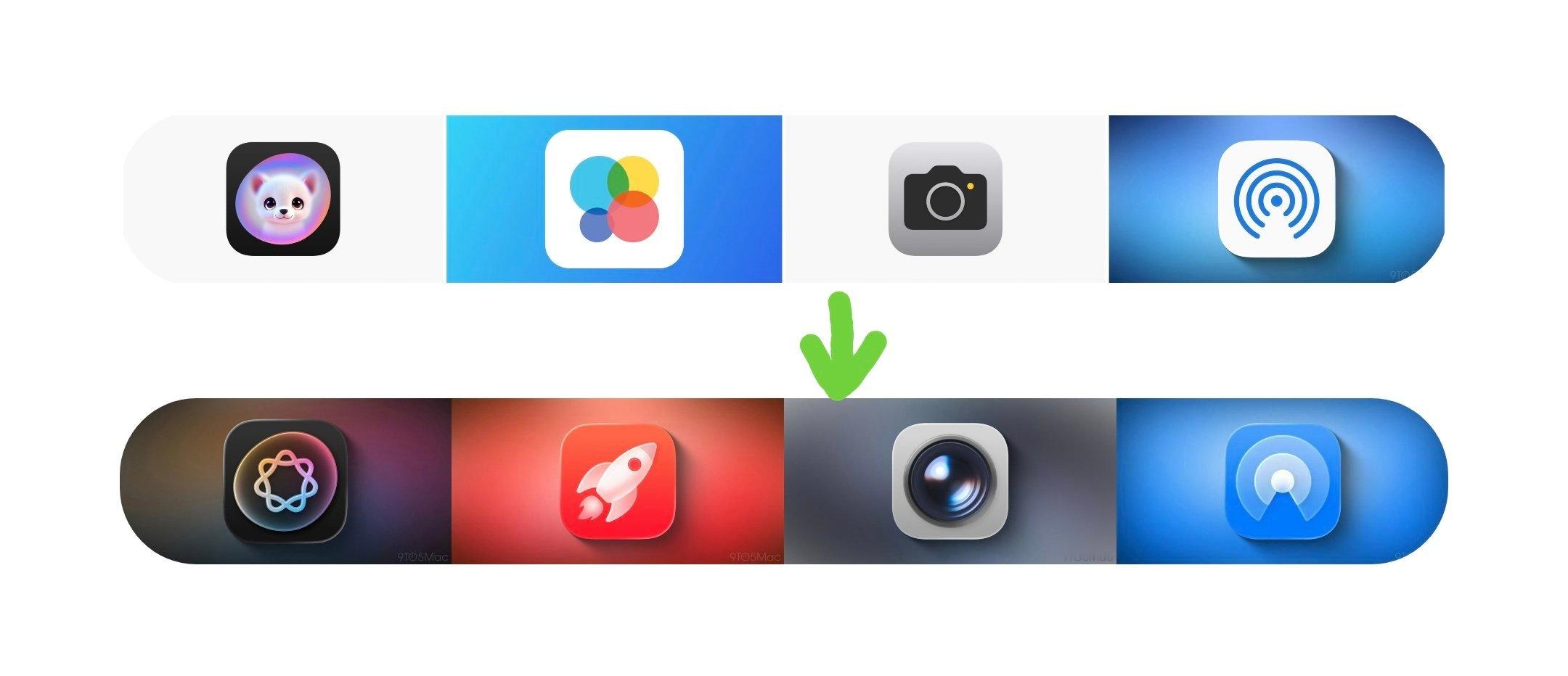 iOS26焕新应用图标苹果iOS26这图标改得是真挺明显，“液态玻璃”设计看着