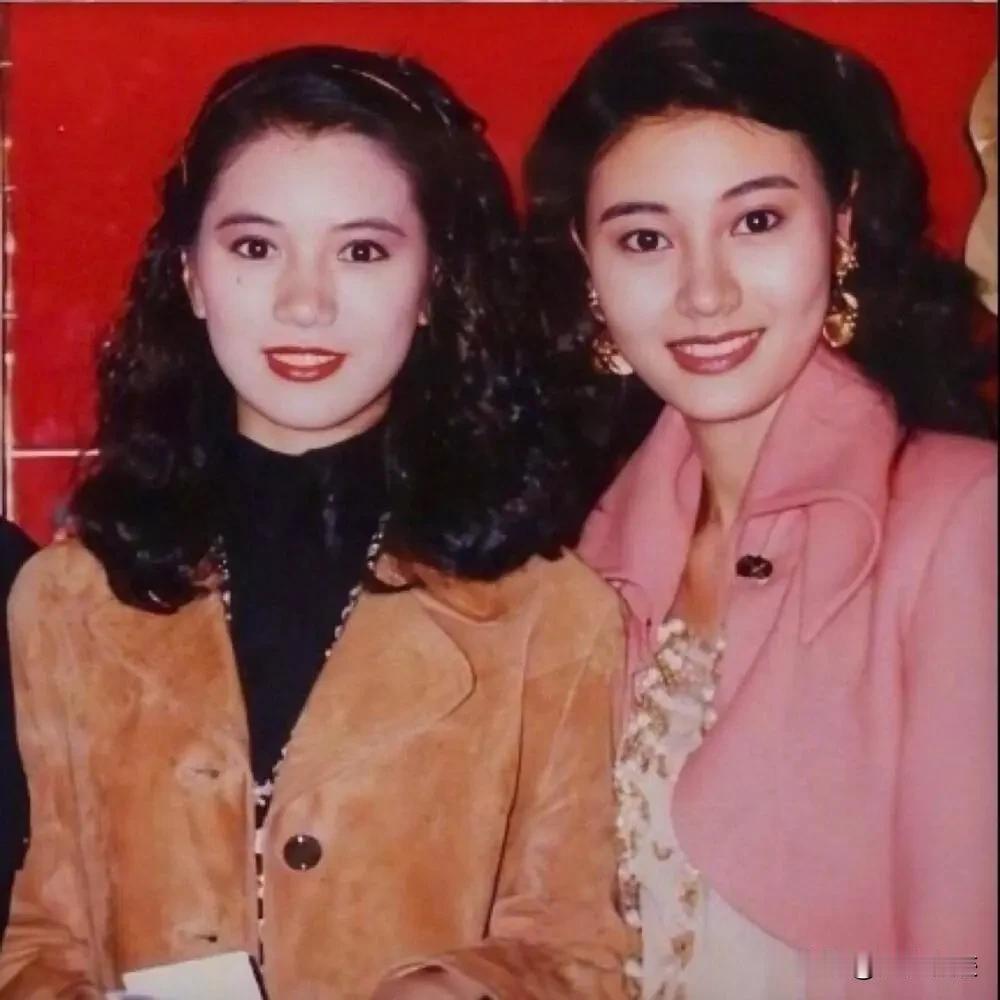 这是港姐冠军和冠军的较量，圆脸的袁咏仪美得内敛亲切，大长脸高颧骨的李嘉欣美得张