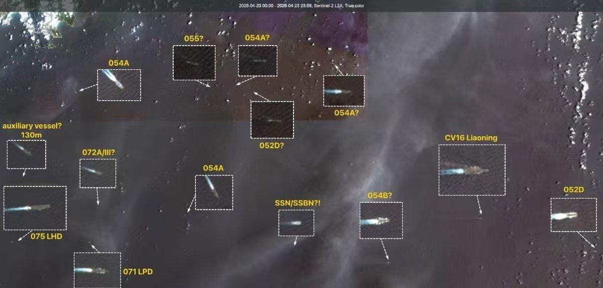 卫星照片一出，我方海军实力真是瞒不住了。美菲举行联合军事演习，我方在南海展开大阵