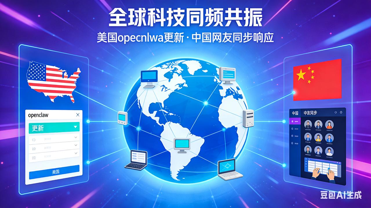 历史上第一次，全球科技同频共振！美国刚更新OpenClaw，中国网友瞬间跟上、秒