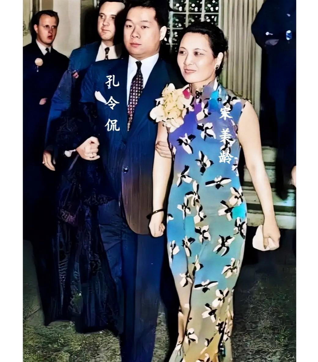 这才是1943年46岁宋美龄与外甥孔令侃在美国的真实样貌，这并非演戏，也并不是电
