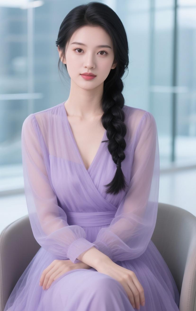 优雅紫裙，温柔女神，气质满分！就这样呗，漂不漂亮都这样…