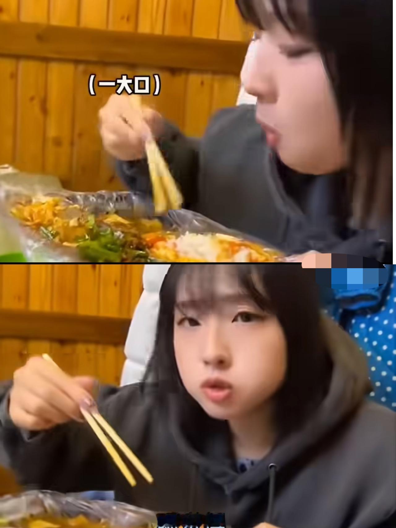 韩国妹子在东北吃自助盒饭，吃的时候狼吞虎咽，回到韩国之后变脸说泡菜才更好吃她