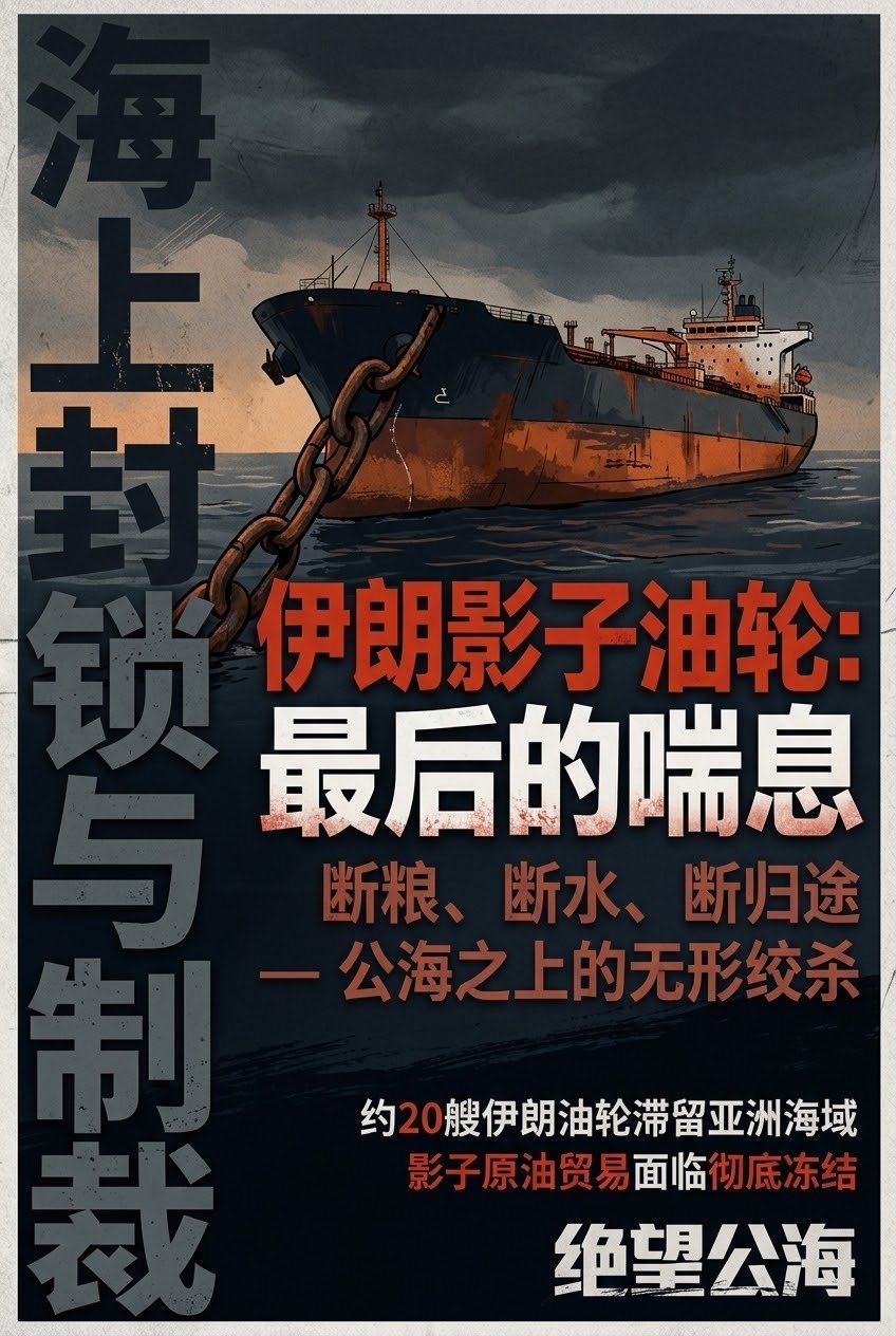 断油、断水、断归途！伊朗“影子油轮”遭美军封锁困于公海！一场围绕海运生路的绞杀战正在上演。美军不仅重