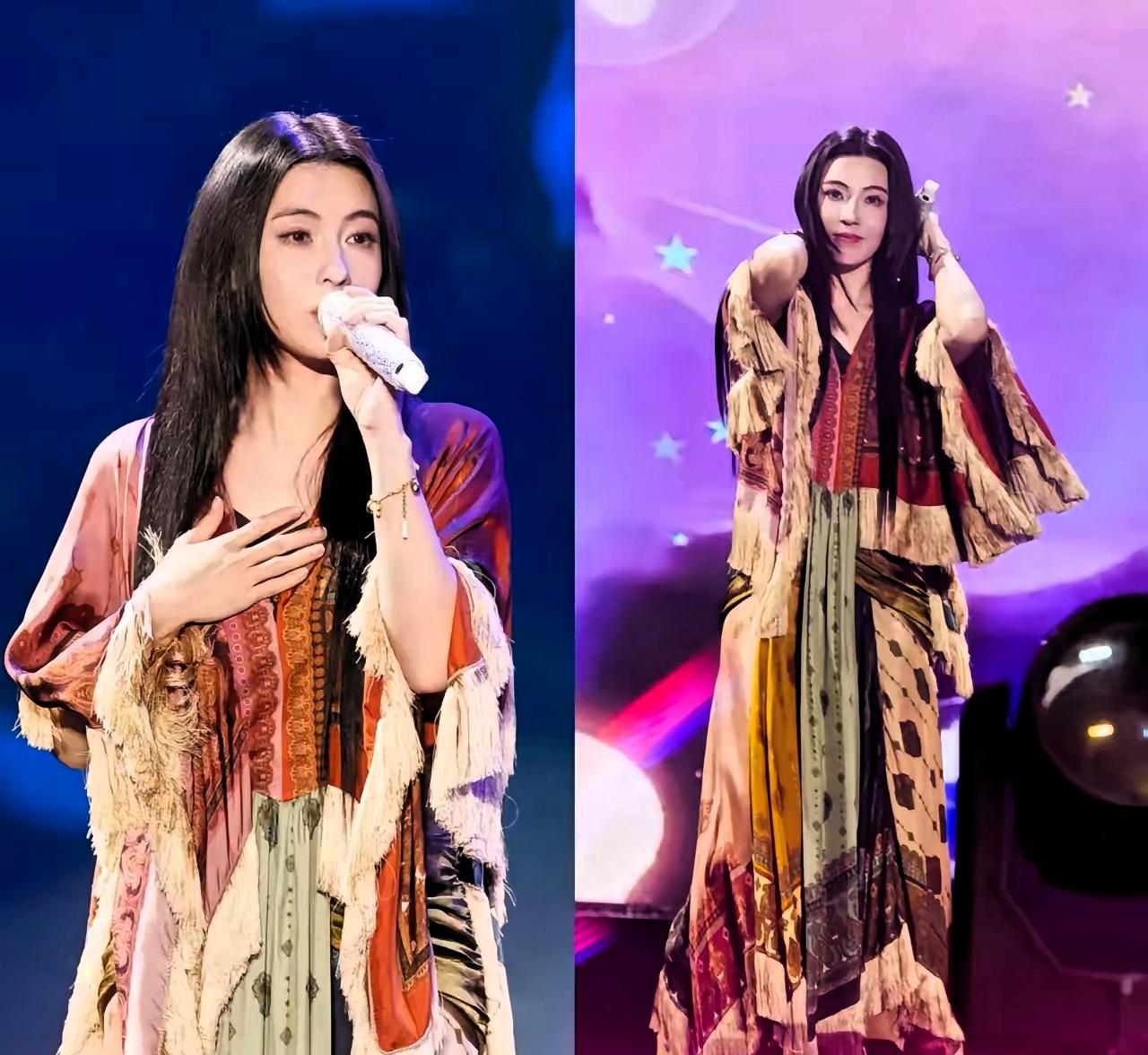 张柏芝美到全场尖叫，热搜第一却是“谢霆锋后悔吗”。她没提过去，没回应，对着镜