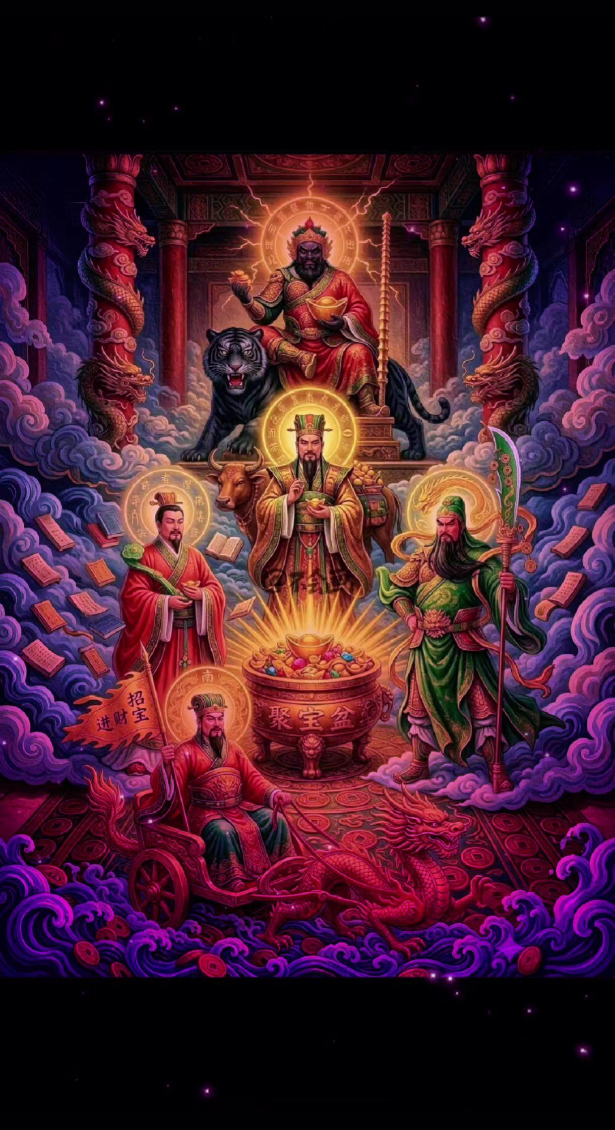 别人等财神，我直接把五路财神请进视频里，看到的都有份！