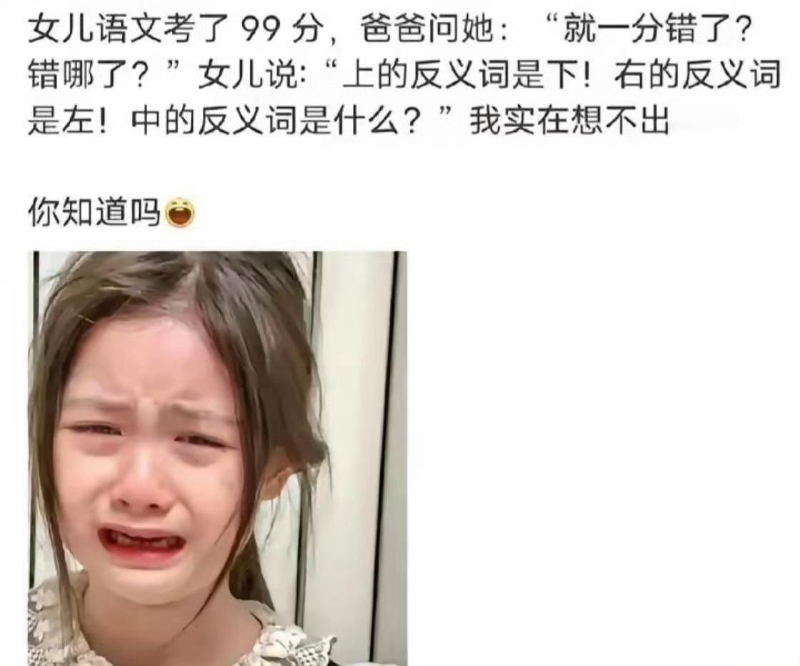 中的反义词是什么？