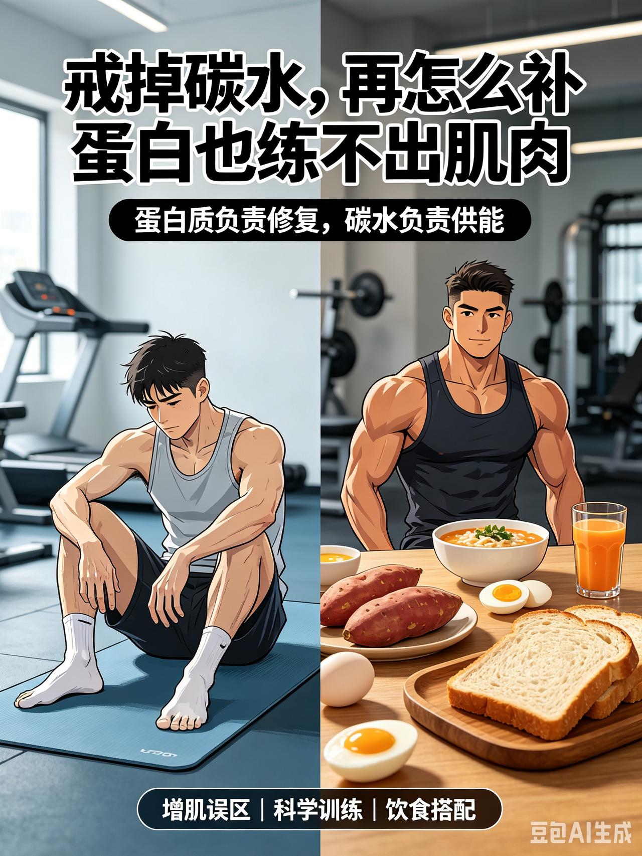 无数健身人踩过同一个大坑：只猛吃蛋清补充蛋白质，彻底戒掉碳水，最后练完浑身发软，