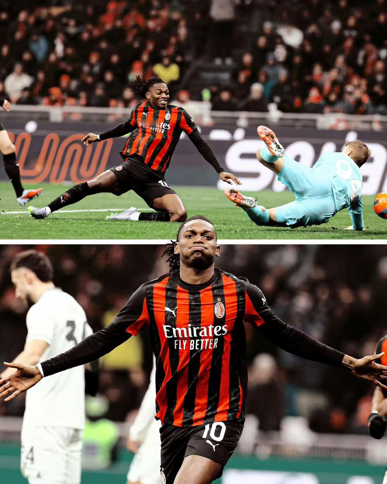 77球，莱奥独霸米兰历史射手榜第16！AC米兰1比0胜卡利亚里，莱奥一剑封喉。