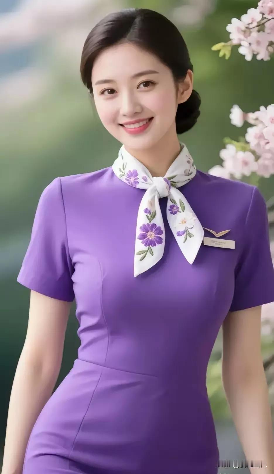 紫衣美人笑，花间春意浓。