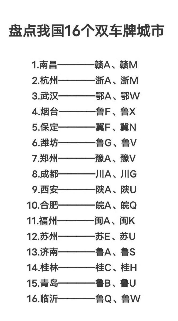 为何会有“双车牌”？一个城市启用双车牌代码，主要是基于以下几个现实原因：应对