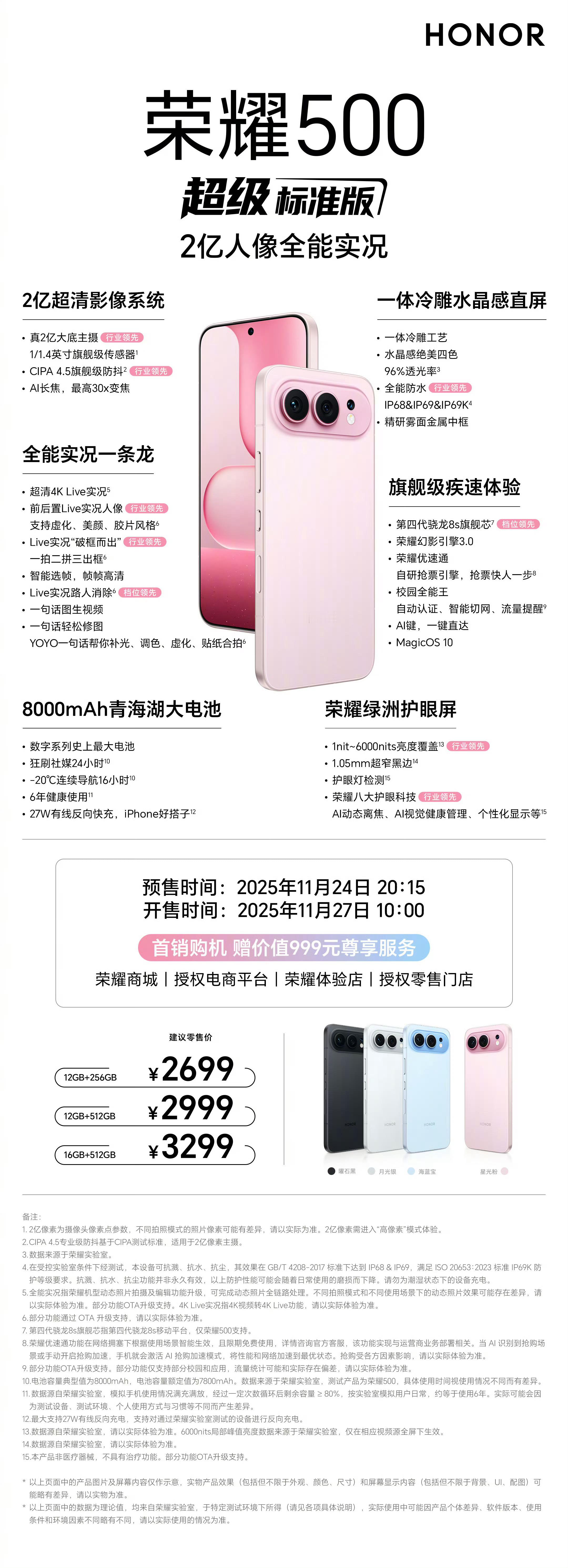 荣耀500系列在影像上又激进了一下2亿像素4KLive实况每帧都清楚Liv