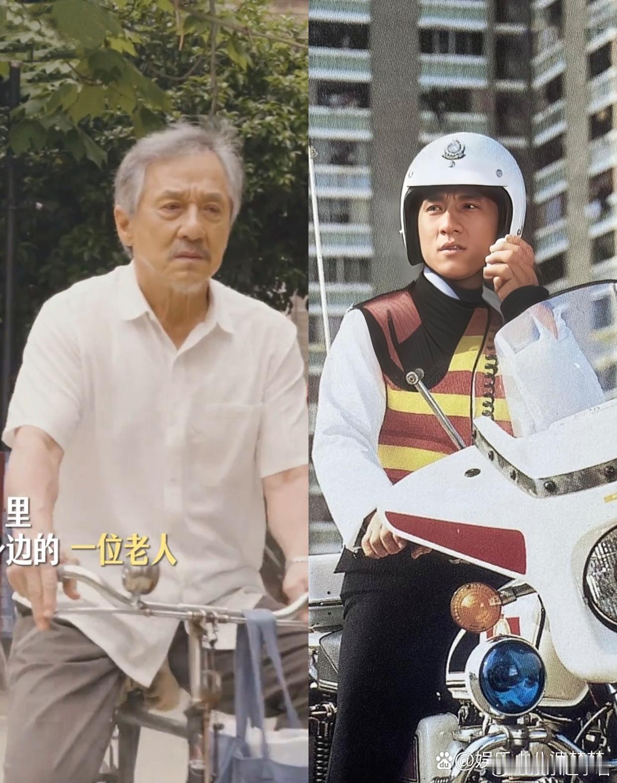 差点没认出来这是成龙，电影《过家家》这段花絮直到他骑到眼前才发现是龙叔，上次看他