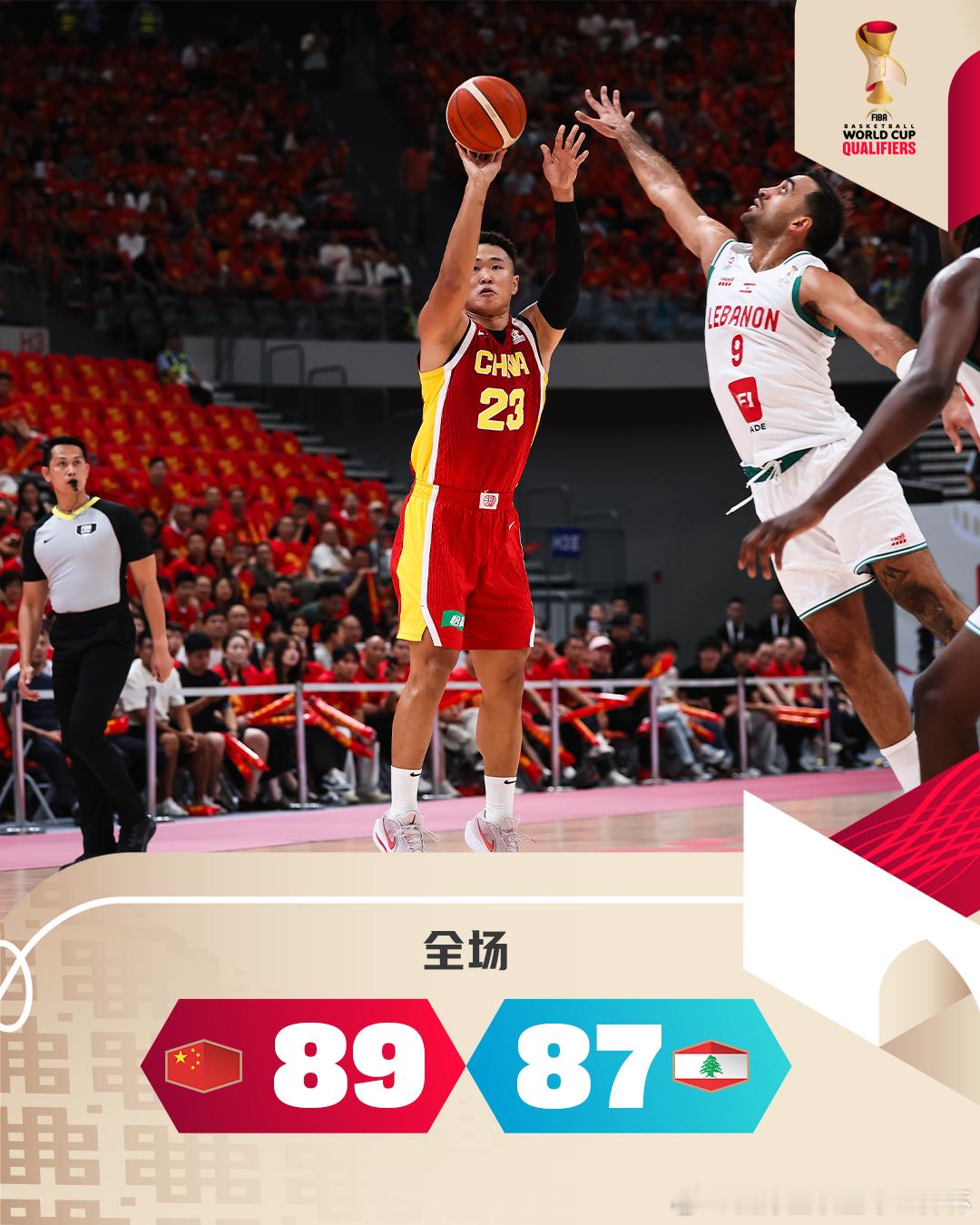 2027FIBA世界杯亚洲区预选赛第4️⃣窗口期第4️⃣比赛日中国男篮vs黎巴
